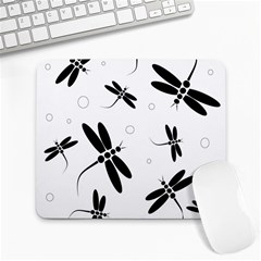 Black And White Dragonflies Large Mousepads by Valentinaart