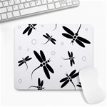 Black and white dragonflies Large Mousepads Front