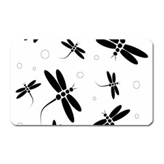 Black And White Dragonflies Magnet (rectangular) by Valentinaart