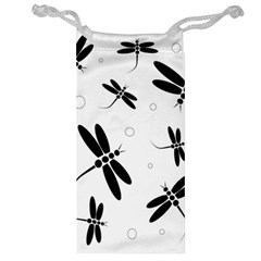 Black And White Dragonflies Jewelry Bags