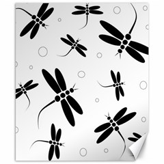 Black And White Dragonflies Canvas 8  X 10  by Valentinaart