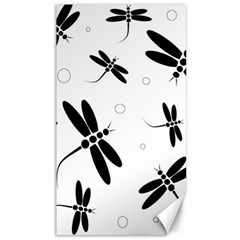 Black And White Dragonflies Canvas 40  X 72   by Valentinaart