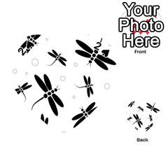 Black And White Dragonflies Playing Cards 54 (heart) 