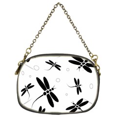 Black And White Dragonflies Chain Purses (two Sides)  by Valentinaart