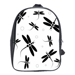 Black And White Dragonflies School Bags(large) 