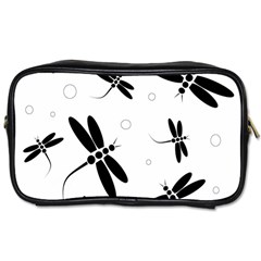 Black And White Dragonflies Toiletries Bags by Valentinaart