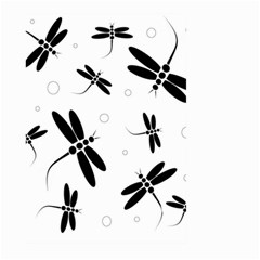 Black And White Dragonflies Large Garden Flag (two Sides)