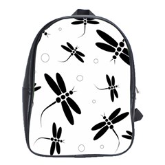 Black And White Dragonflies School Bags (xl) 