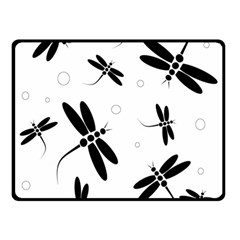 Black And White Dragonflies Double Sided Fleece Blanket (small)  by Valentinaart