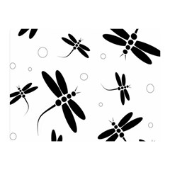 Black And White Dragonflies Double Sided Flano Blanket (mini)  by Valentinaart