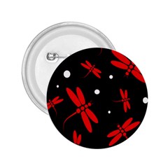 Red, Black And White Dragonflies 2 25  Buttons by Valentinaart