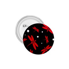 Red, Black And White Dragonflies 1 75  Buttons