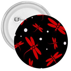 Red, Black And White Dragonflies 3  Buttons