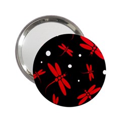 Red, Black And White Dragonflies 2 25  Handbag Mirrors