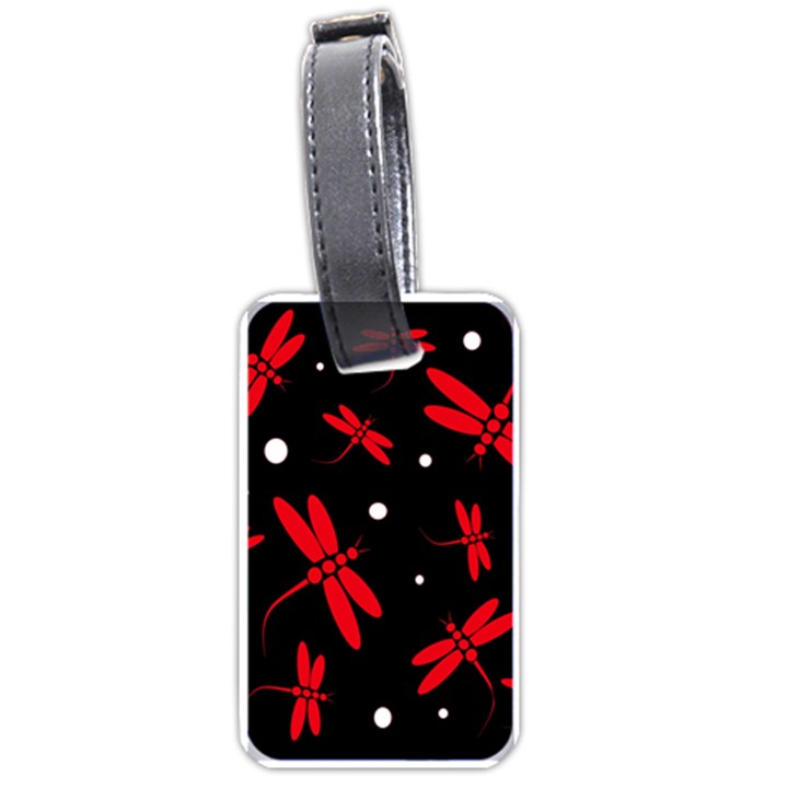 Red, black and white dragonflies Luggage Tags (One Side) 