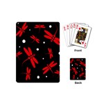 Red, black and white dragonflies Playing Cards (Mini)  Back