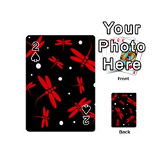 Red, Black And White Dragonflies Playing Cards 54 (mini) 