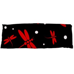 Red, Black And White Dragonflies Body Pillow Case (dakimakura)