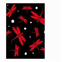 Red, Black And White Dragonflies Small Garden Flag (two Sides)