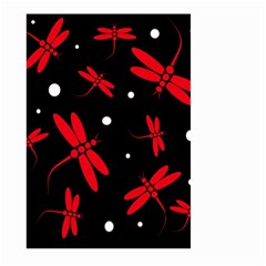 Red, Black And White Dragonflies Large Garden Flag (two Sides) by Valentinaart