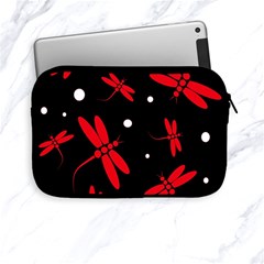 Red, Black And White Dragonflies Apple Ipad Mini Zipper Cases by Valentinaart