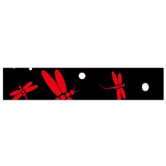 Red, Black And White Dragonflies Flano Scarf (small)