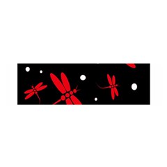 Red, Black And White Dragonflies Satin Scarf (oblong) by Valentinaart