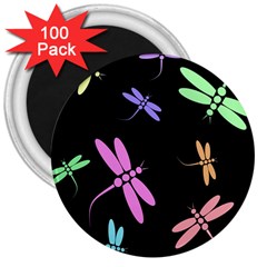 Pastel Dragonflies 3  Magnets (100 Pack)