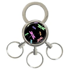 Pastel Dragonflies 3-ring Key Chains