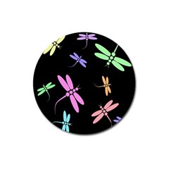 Pastel Dragonflies Magnet 3  (round)