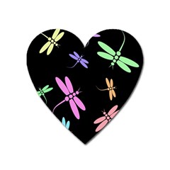 Pastel Dragonflies Heart Magnet