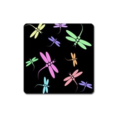 Pastel Dragonflies Square Magnet by Valentinaart