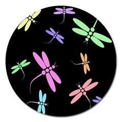 Pastel Dragonflies Magnet 5  (round) by Valentinaart