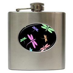 Pastel Dragonflies Hip Flask (6 Oz)