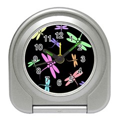 Pastel Dragonflies Travel Alarm Clocks by Valentinaart