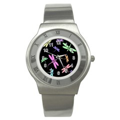 Pastel Dragonflies Stainless Steel Watch