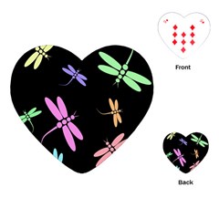 Pastel Dragonflies Playing Cards (heart) 