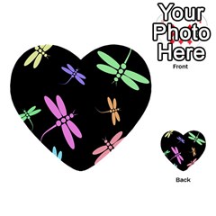 Pastel Dragonflies Multi-purpose Cards (heart)  by Valentinaart