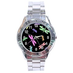 Pastel Dragonflies Stainless Steel Analogue Watch by Valentinaart