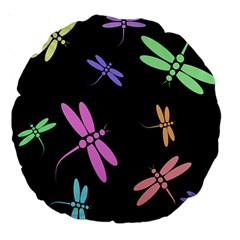 Pastel Dragonflies Large 18  Premium Round Cushions