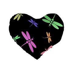 Pastel Dragonflies Standard 16  Premium Heart Shape Cushions