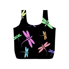 Pastel Dragonflies Full Print Recycle Bags (s)  by Valentinaart