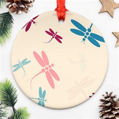 Pastel dragonflies  Ornament (Round) 