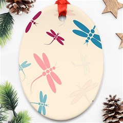 Pastel dragonflies  Ornament (Oval) 