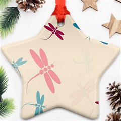 Pastel dragonflies  Ornament (Star) 