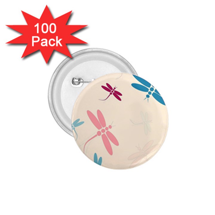 Pastel dragonflies  1.75  Buttons (100 pack) 