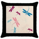 Pastel dragonflies  Throw Pillow Case (Black) Front