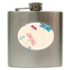 Pastel dragonflies  Hip Flask (6 oz)