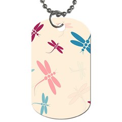 Pastel Dragonflies  Dog Tag (two Sides) by Valentinaart