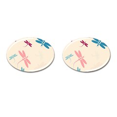 Pastel dragonflies  Cufflinks (Oval)